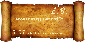 Latosinszky Bernát névjegykártya